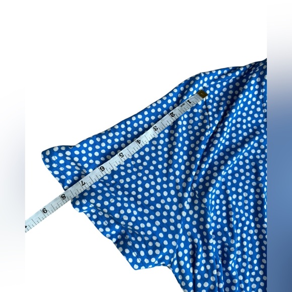 BODEN Women’s 6R Cassia Polka Dot True Wrap Tie Short Sleeve Top Blue - Picture 11 of 14